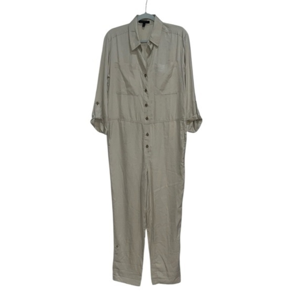 Banana Republic Ecru Utility Button Front Jumpsuit Size 6